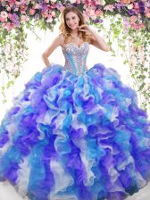  Ball Gowns Sweet 16 Quinceanera Dress Multi-color Sweetheart Organza Sleeveless Floor Length Lace Up