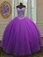  Sleeveless Lace Up Floor Length Beading Quinceanera Dresses