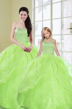  Sleeveless Beading and Sequins Floor Length Quince Ball Gowns