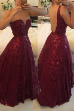Glorious Lace Sleeveless Beading Backless Prom Gown