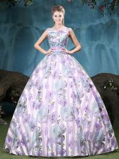 Traditional Straps Sleeveless Tulle Sweet 16 Dresses Appliques and Pattern Lace Up