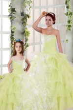 Fabulous Sleeveless Beading and Ruffled Layers and Ruching Lace Up Sweet 16 Quinceanera Dress
