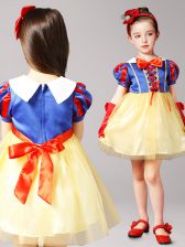 Suitable Short Sleeves Zipper Mini Length Bowknot Toddler Flower Girl Dress