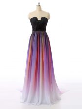 Fine Multi-color Prom Dresses Prom and Party with Ruching Sweetheart Sleeveless Sweep Train Zipper