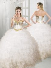  Sleeveless Lace Up Floor Length Ruffles Quinceanera Gowns