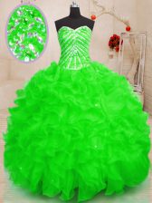  Sequins Floor Length Ball Gowns Sleeveless Sweet 16 Quinceanera Dress Lace Up