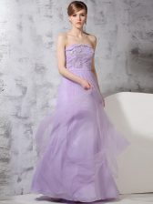  Sleeveless Lace Side Zipper Prom Gown