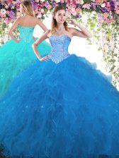 Perfect Sleeveless Beading Lace Up Sweet 16 Quinceanera Dress