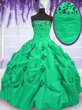 Elegant Pick Ups Floor Length Ball Gowns Sleeveless Quinceanera Dresses Lace Up
