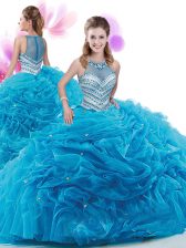 Exceptional Baby Blue Ball Gowns Ruffles Sweet 16 Quinceanera Dress Zipper Organza Sleeveless