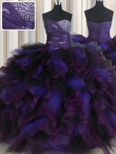 Hot Selling Multi-color Sweet 16 Dresses Military Ball and Sweet 16 and Quinceanera with Beading and Ruffles Sweetheart Sleeveless Lace Up