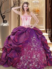 Free and Easy Floor Length Ball Gowns Sleeveless Purple Vestidos de Quinceanera Lace Up