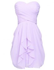  Chiffon Sleeveless Knee Length Prom Gown and Ruching