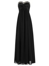 High Quality Black Prom Dress Prom and Party with Beading Sweetheart Sleeveless Zipper