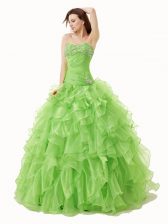 Glamorous Sweetheart Sleeveless Lace Up Ball Gown Prom Dress Organza