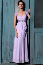  Lavender Sweetheart Neckline Beading Prom Party Dress Sleeveless Zipper