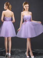 Artistic Lavender Court Dresses for Sweet 16 Prom and Party and Wedding Party with Lace Sweetheart Sleeveless Lace Up