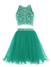  Green Scoop Clasp Handle Beading Dress for Prom Sleeveless