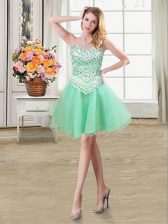 Shining Sweetheart Sleeveless Lace Up Homecoming Dress Apple Green Organza and Tulle