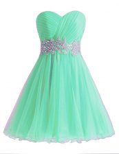  Apple Green Sleeveless Chiffon Lace Up Dress for Prom for Prom and Party