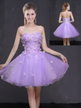  Mini Length Lavender Homecoming Dress Sweetheart Sleeveless Lace Up