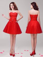  Sleeveless Beading and Appliques Lace Up Dress for Prom