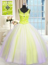 Elegant Sleeveless Beading and Sequins Lace Up Sweet 16 Quinceanera Dress
