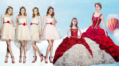 Comfortable White And Red Lace Up Straps Beading and Ruffles and Pick Ups Quinceanera Dresses Organza and Taffeta Sleeveless Brush Train