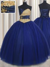 Dazzling Sleeveless Beading and Appliques Lace Up 15 Quinceanera Dress