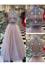 Super Sleeveless Beading Zipper Prom Dress