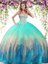 Dynamic Floor Length Multi-color Ball Gown Prom Dress Sweetheart Sleeveless Lace Up