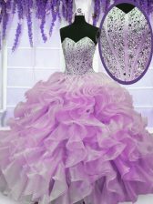 High Class Floor Length Ball Gowns Sleeveless Lilac Ball Gown Prom Dress Zipper