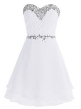 Cheap Mini Length Empire Sleeveless White Homecoming Dress Zipper