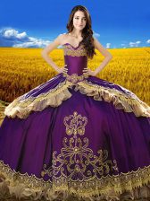 Dynamic Purple Lace Up Sweet 16 Dresses Beading and Embroidery Sleeveless Floor Length