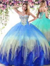 Modern Floor Length Multi-color Quinceanera Dress Sweetheart Sleeveless Lace Up