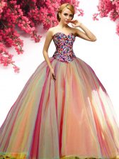  Multi-color Sweetheart Lace Up Beading Sweet 16 Dresses Sleeveless