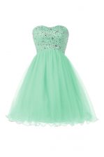 Trendy Apple Green Sweetheart Neckline Beading Prom Evening Gown Sleeveless Lace Up