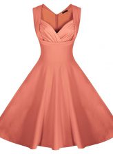 Custom Made Peach Dress for Prom Prom and Party with Ruching Sweetheart Sleeveless Zipper