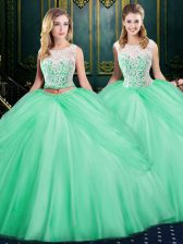  Pick Ups Floor Length Apple Green 15 Quinceanera Dress Scoop Sleeveless Zipper