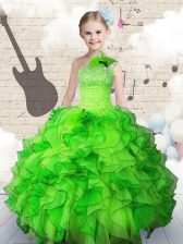 Stunning Strapless Sleeveless Lace Up Kids Pageant Dress Organza