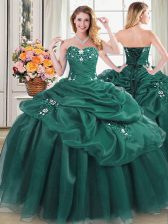  Sleeveless Lace Up Floor Length Beading and Appliques and Pick Ups Quinceanera Gowns