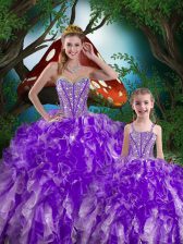 Elegant Floor Length Eggplant Purple Ball Gown Prom Dress Sweetheart Sleeveless Lace Up