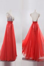  Sleeveless Zipper Floor Length Beading Dress for Prom