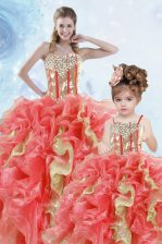  Sequins Ball Gowns Vestidos de Quinceanera Multi-color Sweetheart Organza Sleeveless Floor Length Lace Up