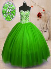  Sweetheart Sleeveless Lace Up 15 Quinceanera Dress Tulle