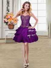 Glorious Pick Ups Ball Gowns Prom Gown Purple Sweetheart Taffeta Sleeveless Mini Length Lace Up