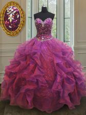 Custom Fit Floor Length Purple Sweet 16 Dresses Sweetheart Sleeveless Lace Up