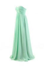  Apple Green Sweetheart Zipper Pleated Evening Dress Sleeveless