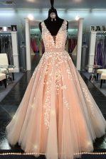 Captivating Floor Length Column/Sheath Sleeveless Peach Homecoming Dress Zipper