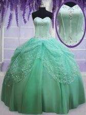 Delicate Sleeveless Lace Up Floor Length Beading and Sequins Ball Gown Prom Dress